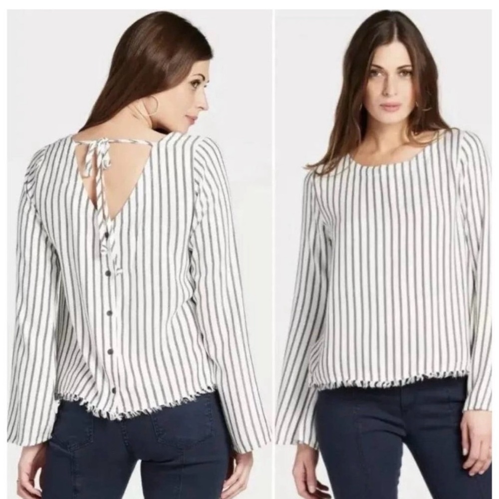 Anthropologie Cloth + Stone Black & White Striped Top